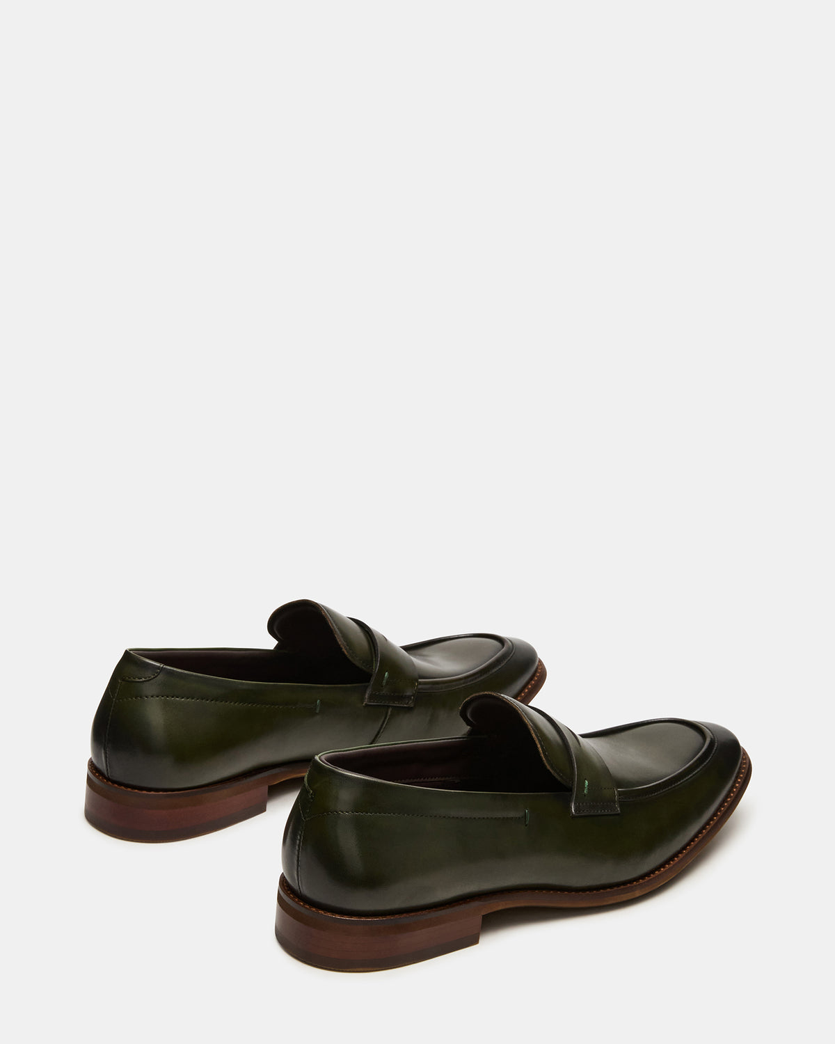 LIGHTNING Dark Green Round-Toe Slip-On Men's Loafer | Steve Madden