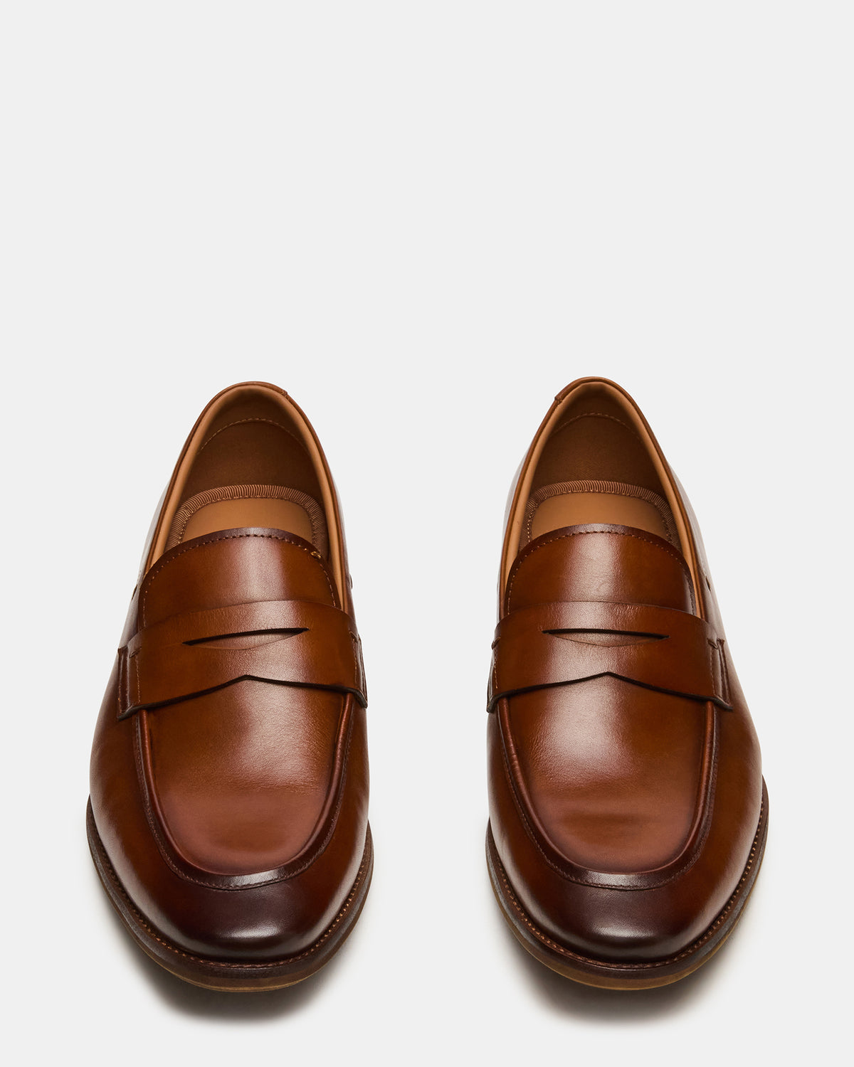 LIGHTNING Tan Leather Round-Toe Slip-On Men's Loafer | Steve Madden