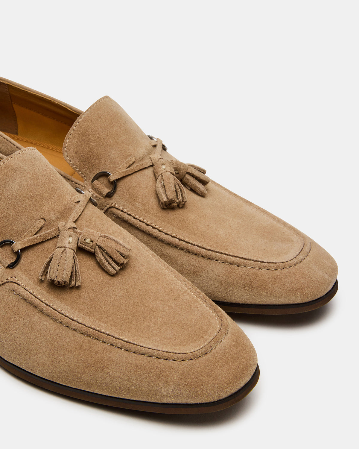 LOGAN Taupe Suede Tassel Slip-On Men's Loafer | Steve Madden