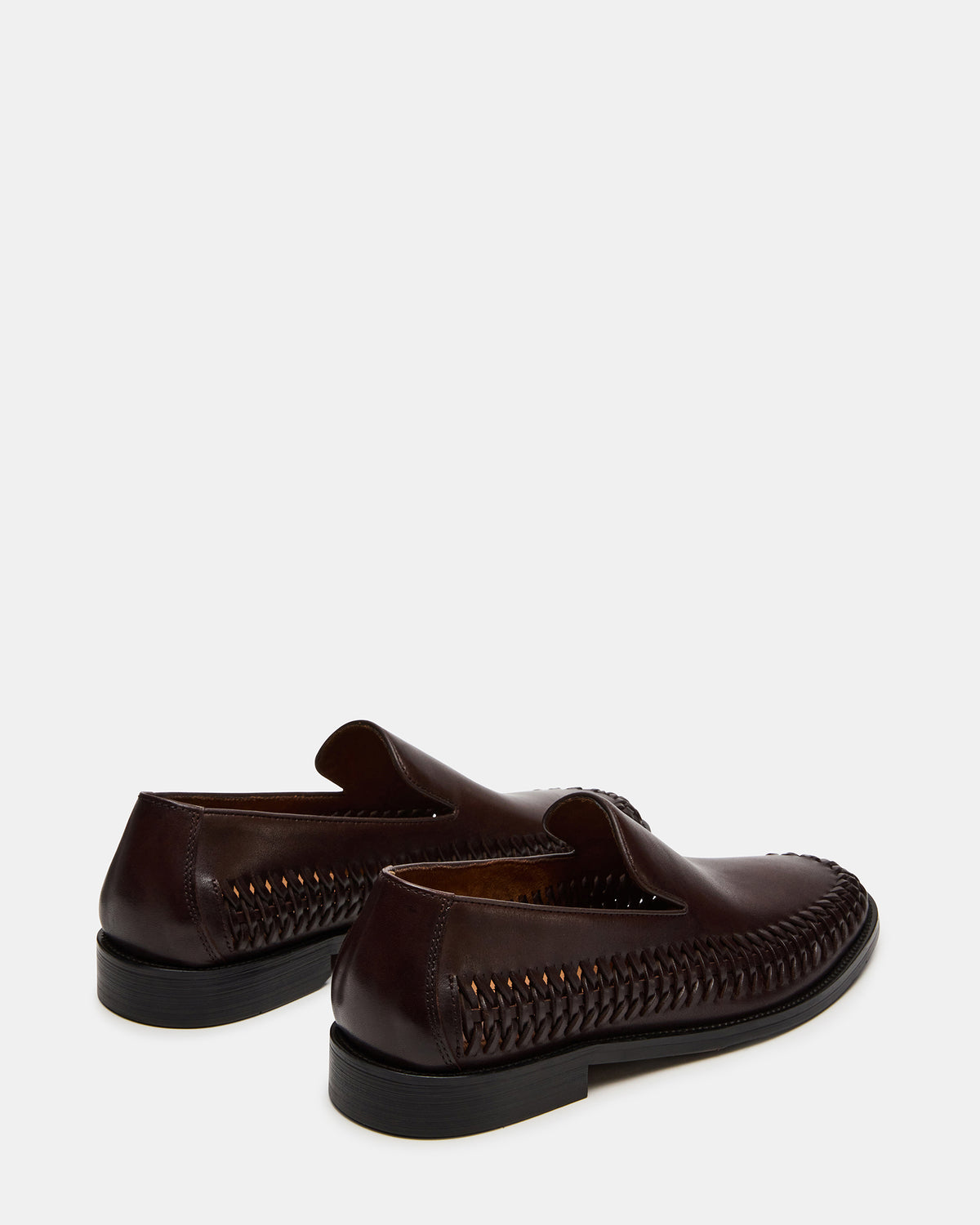 NAPOLI Brown Leather Slip-On Woven Men's Loafer | Steve Madden