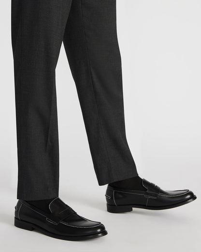NATAN Black Leather Slip-On Dress Loafer | Men's Loafers | Steve Madden