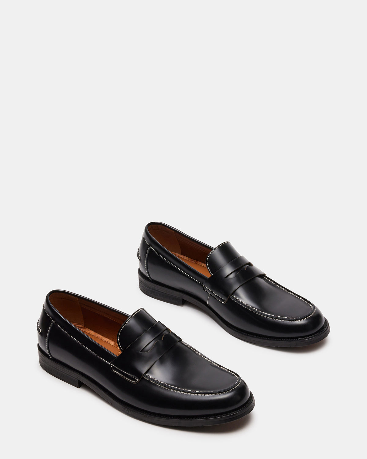 NATAN Black Leather Slip-On Dress Loafer | Men's Loafers | Steve Madden