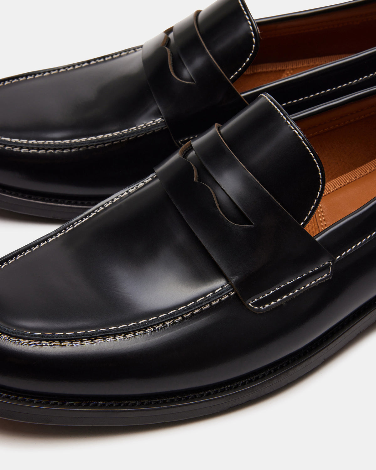 NATAN Black Leather Slip-On Dress Loafer | Men's Loafers | Steve Madden