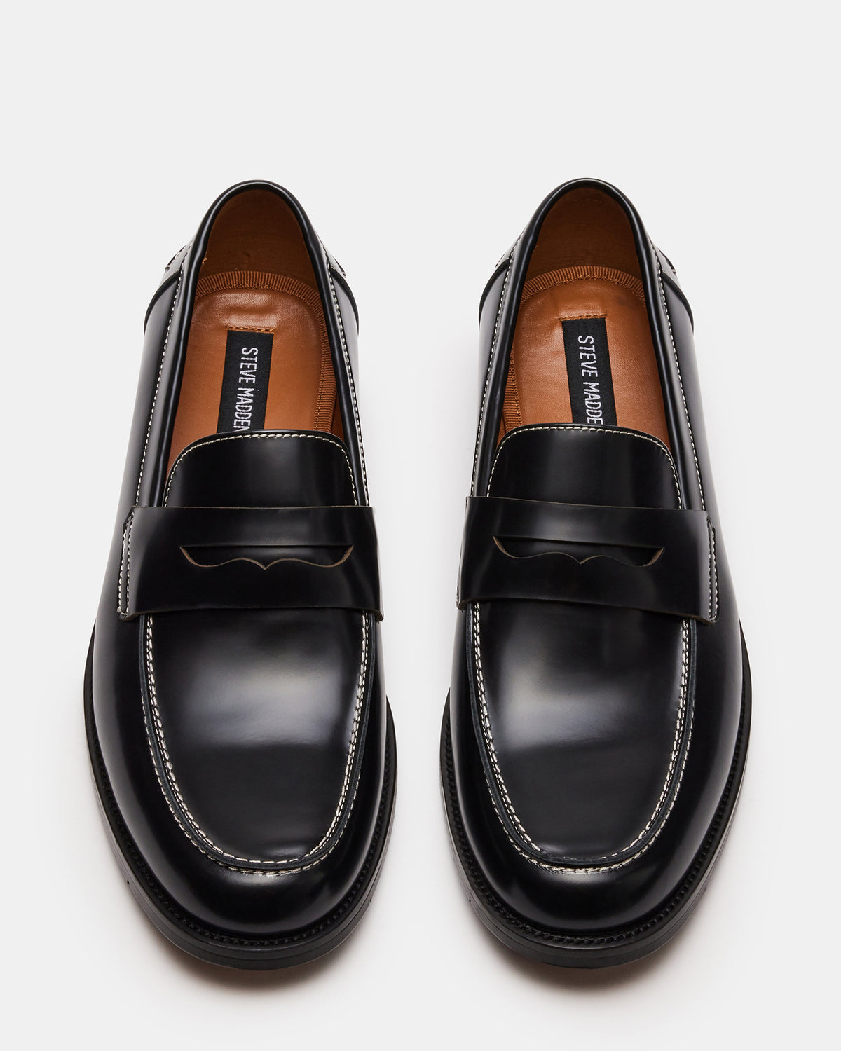 NATAN Black Leather Slip-On Dress Loafer | Men's Loafers | Steve Madden