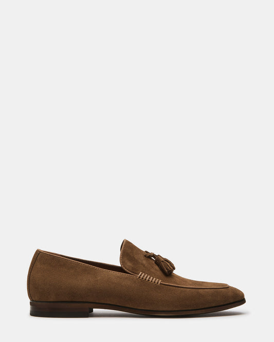 ONDRE Tan Suede Tassel Slip-On Men's Loafer | Steve Madden