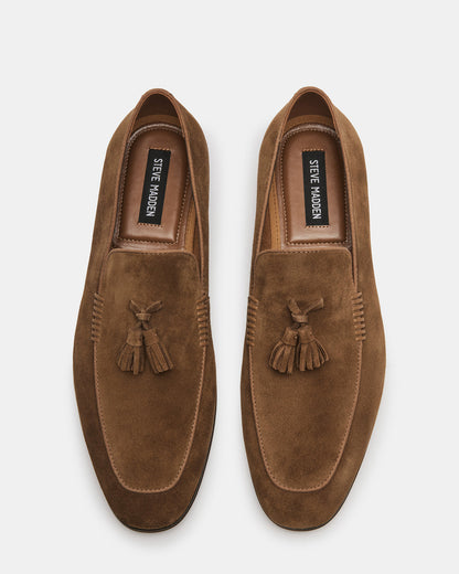 ONDRE Tan Suede Tassel Slip-On Men's Loafer | Steve Madden