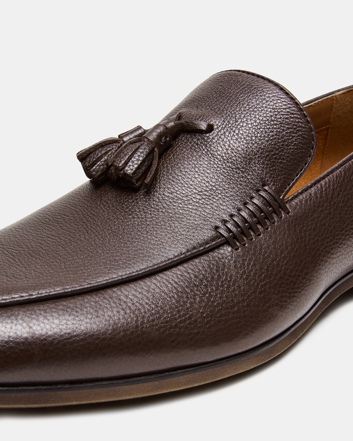 ONDRE Brown Leather Tassel Slip-On Men's Loafer | Steve Madden