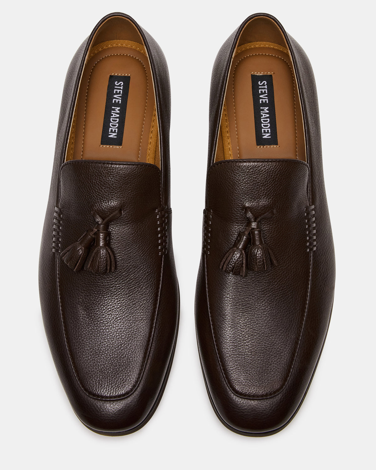 ONDRE Brown Leather Tassel Slip-On Men's Loafer | Steve Madden