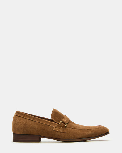 HEROLF Tobacco Suede Square-Toe Slip-On Men's Loafer | Steve Madden
