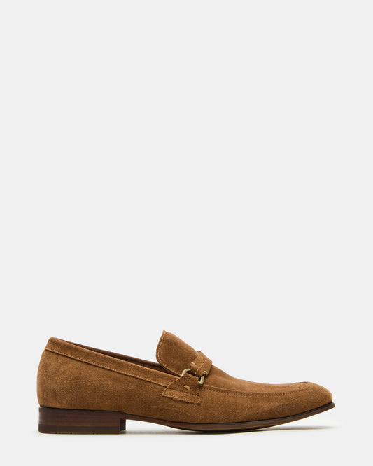 HEROLF Tobacco Suede Square-Toe Slip-On Men's Loafer | Steve Madden