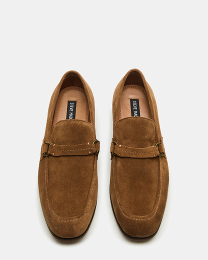 HEROLF Tobacco Suede Square-Toe Slip-On Men's Loafer | Steve Madden