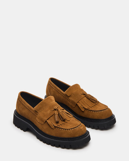 ZEV Tan Suede Lug Sole Dress Men's Loafer | Steve Madden