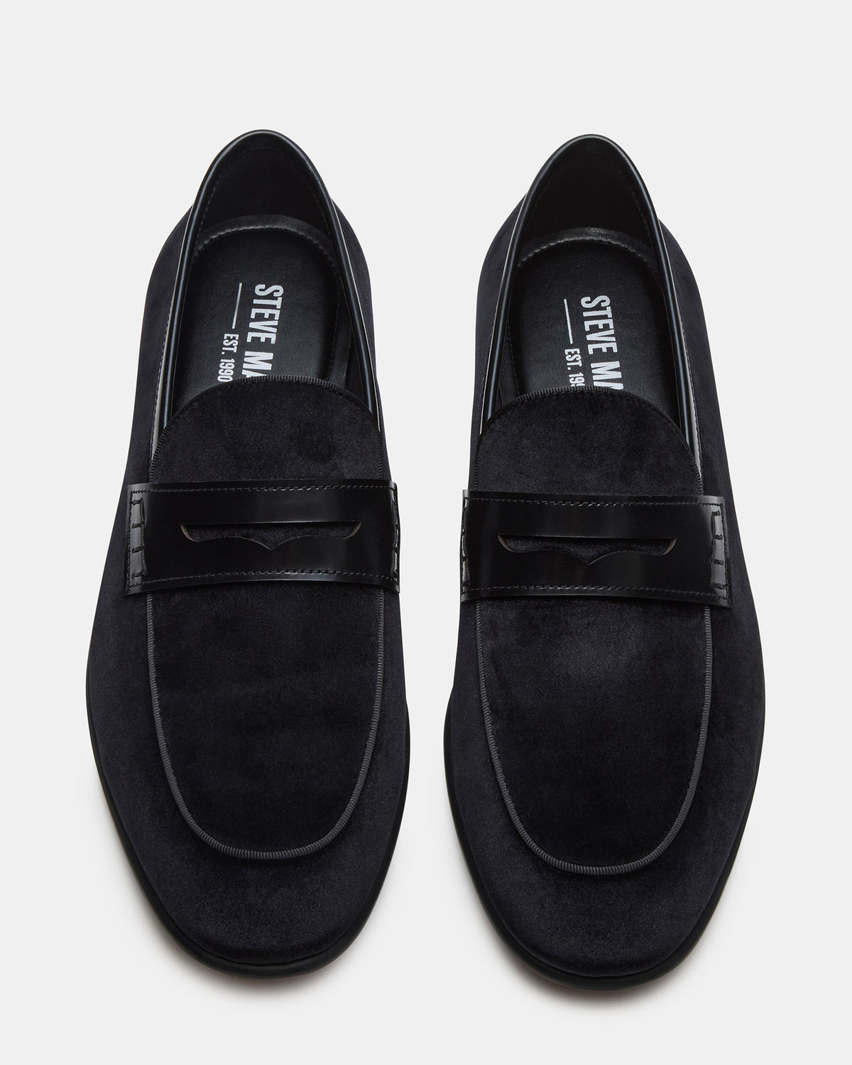 YARDLY Black Velvet Slip-On Men's Dress Loafer | Steve Madden