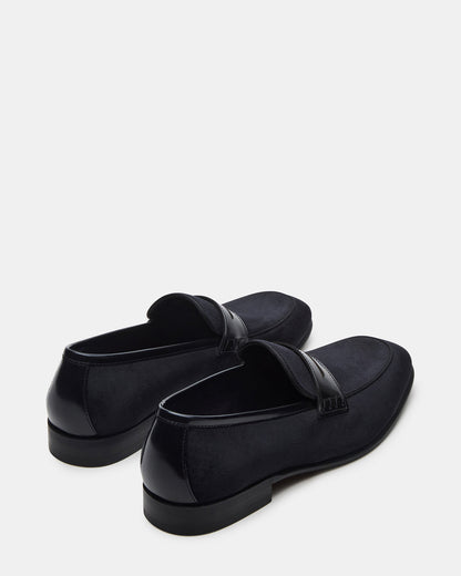YARDLY Black Velvet Slip-On Men's Dress Loafer | Steve Madden