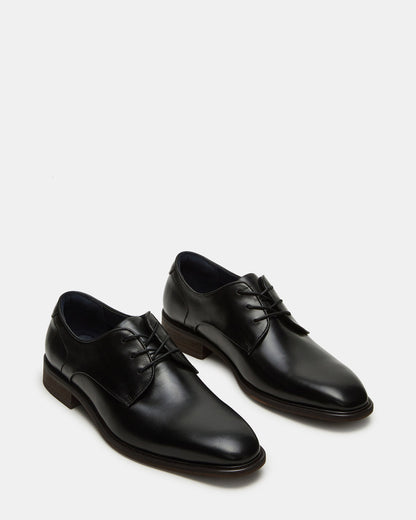 LELAND Black Leather Lace-Up Men's Dress Shoe | Steve Madden
