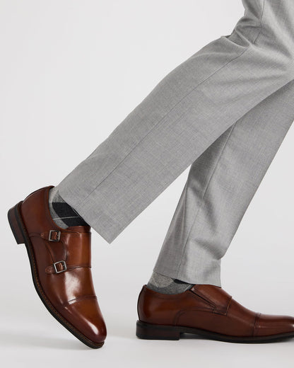 HARAN Tan Leather Men's Buckle Strap Dress Shoe | Steve Madden