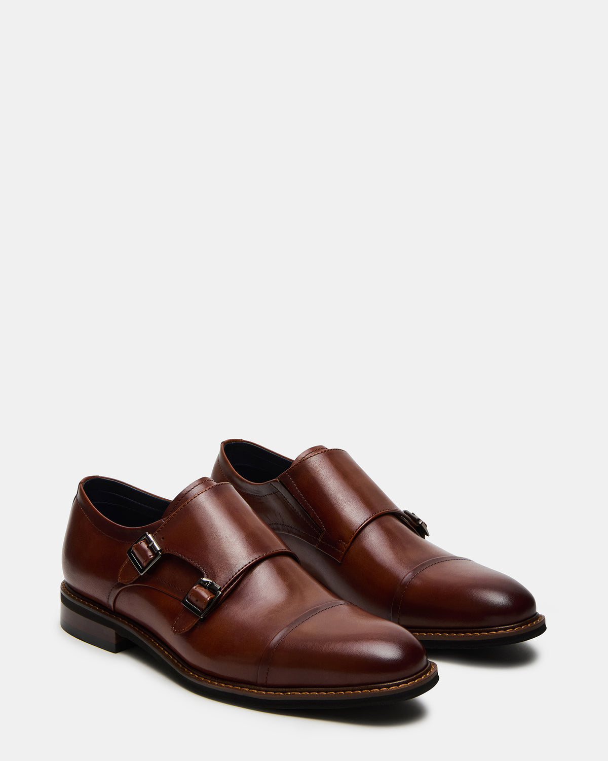 HARAN Tan Leather Men's Buckle Strap Dress Shoe | Steve Madden