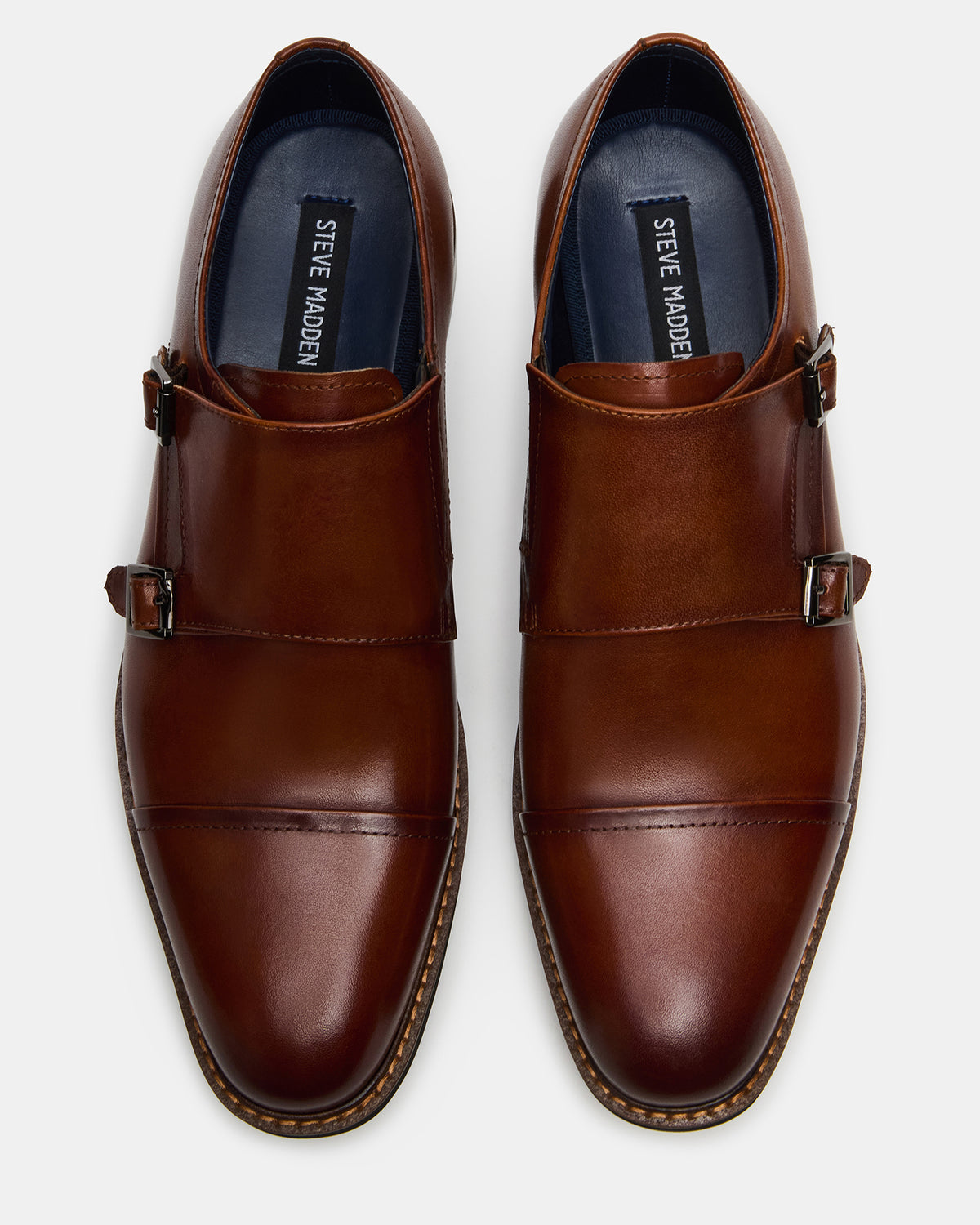 HARAN Tan Leather Men's Buckle Strap Dress Shoe | Steve Madden