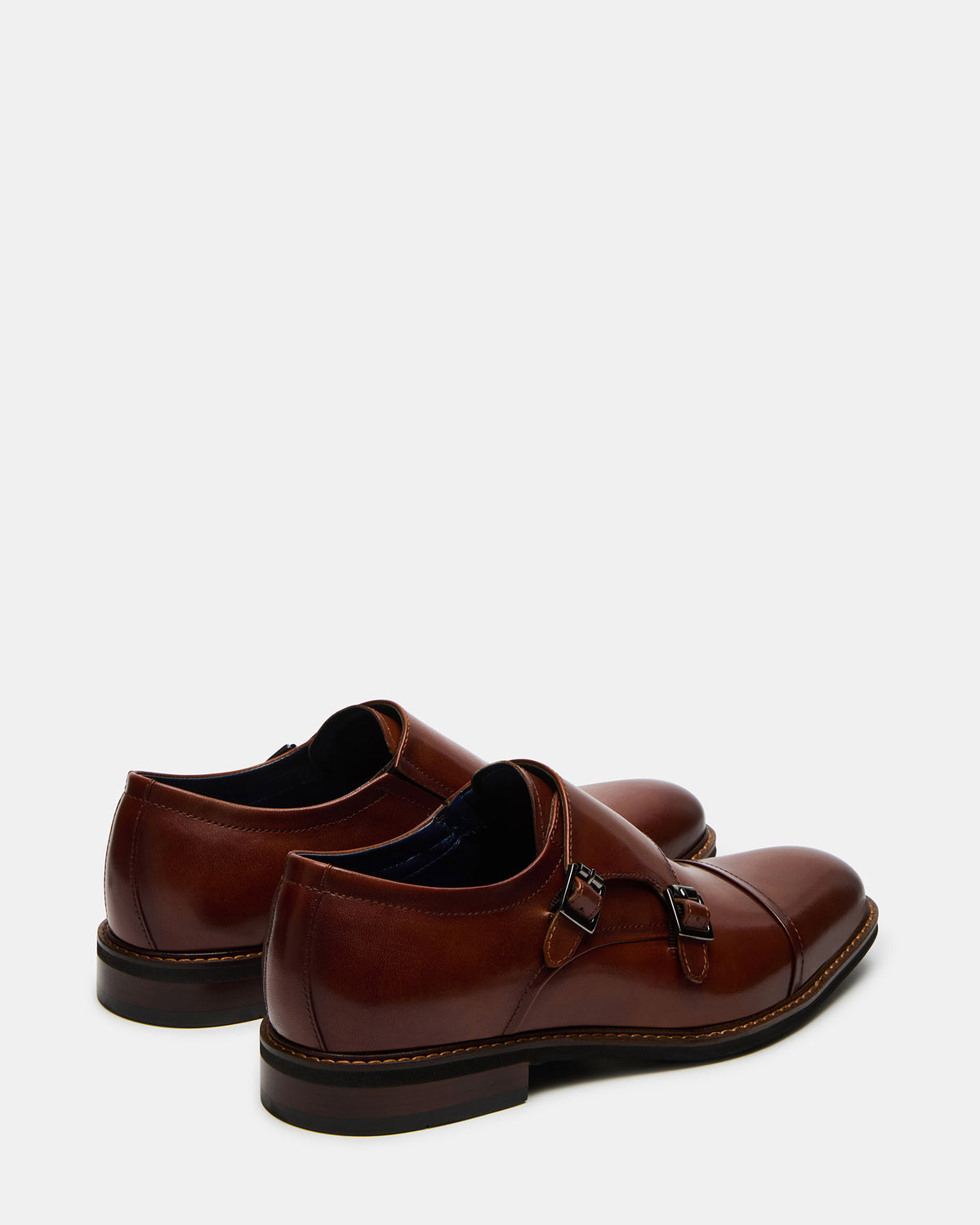 HARAN Tan Leather Men's Buckle Strap Dress Shoe | Steve Madden