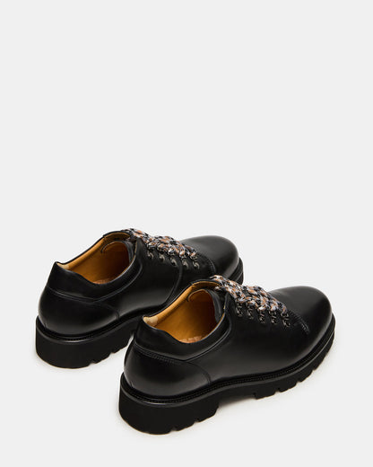 TURBO Black Leather Lace-Up Dress Shoe | Steve Madden
