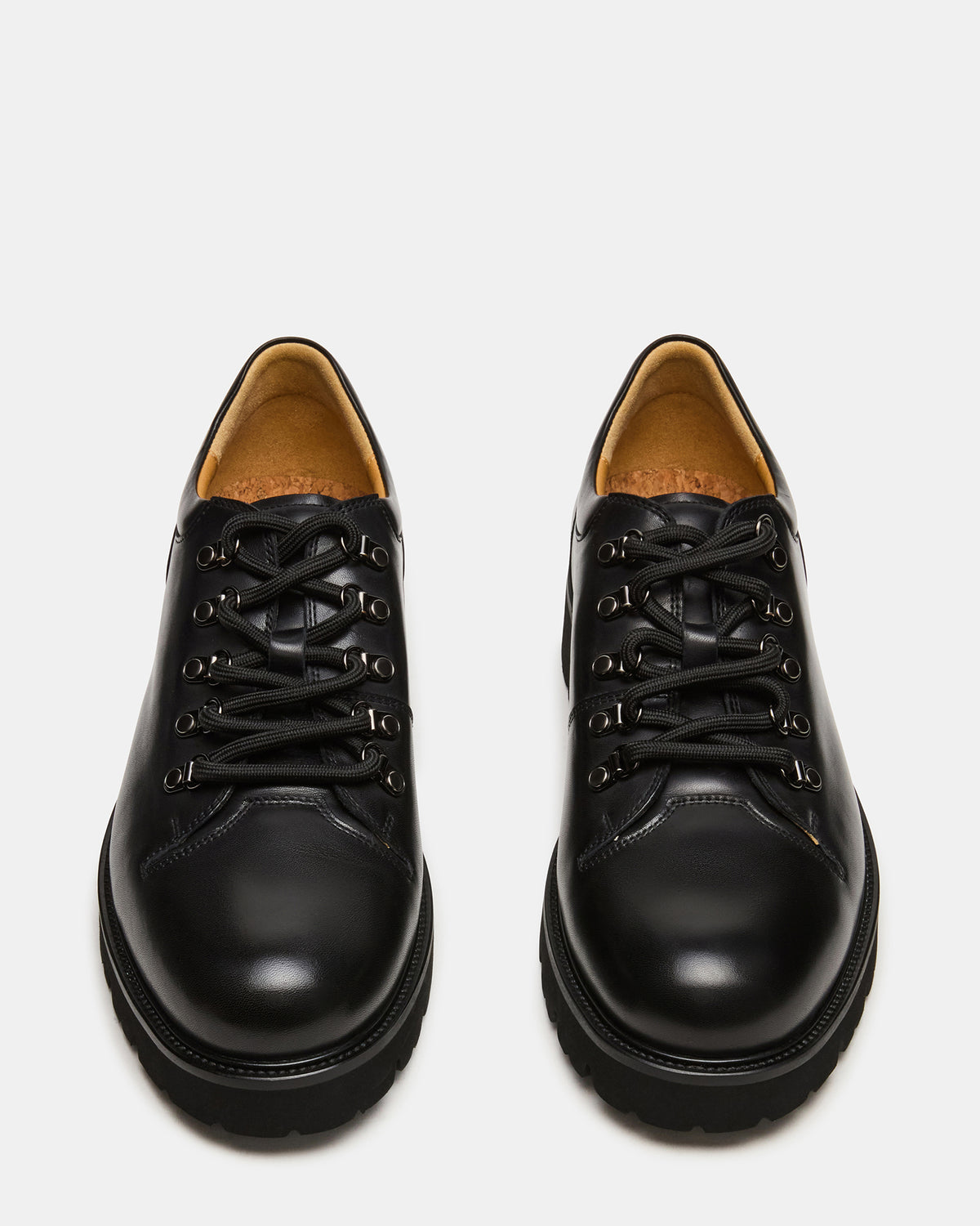 TURBO Black Leather Lace-Up Dress Shoe | Steve Madden