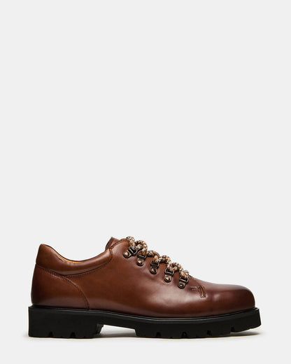 TURBO Dark Tan Lace-Up Dress Shoe | Steve Madden