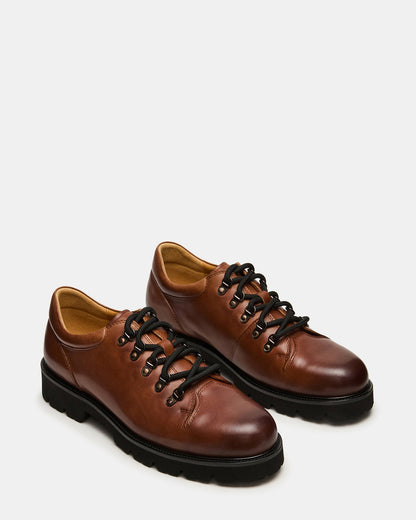 TURBO Dark Tan Lace-Up Dress Shoe | Steve Madden