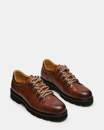 TURBO Dark Tan Lace-Up Dress Shoe | Steve Madden