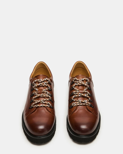 TURBO Dark Tan Lace-Up Dress Shoe | Steve Madden