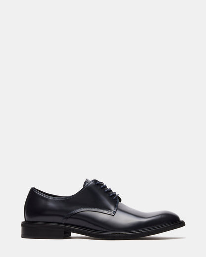 HADAR Navy Box Leather Lace-Up Oxford Dress Shoe | Men's Dress Shoes | Steve Madden