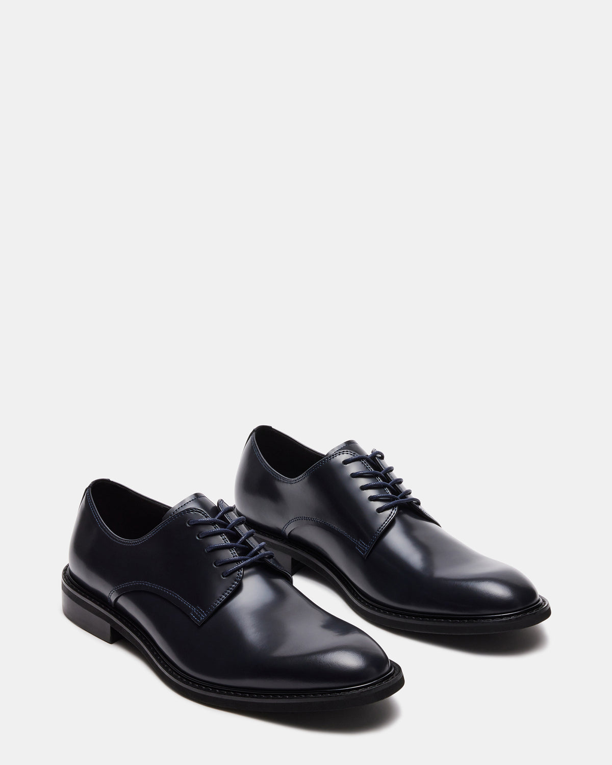 HADAR Navy Box Leather Lace-Up Oxford Dress Shoe | Men's Dress Shoes | Steve Madden