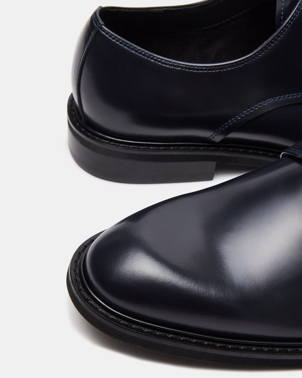 HADAR Navy Box Leather Lace-Up Oxford Dress Shoe | Men's Dress Shoes | Steve Madden