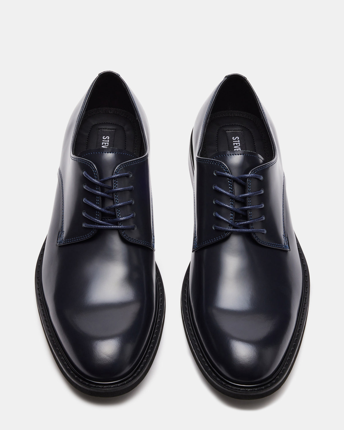 HADAR Navy Box Leather Lace-Up Oxford Dress Shoe | Men's Dress Shoes | Steve Madden