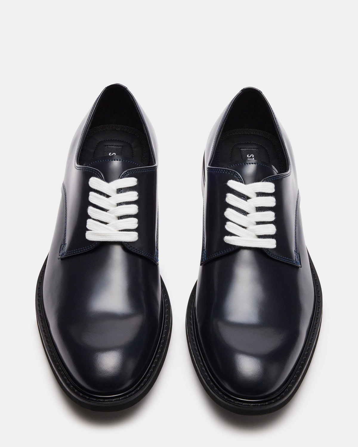 HADAR Navy Box Leather Lace-Up Oxford Dress Shoe | Men's Dress Shoes | Steve Madden