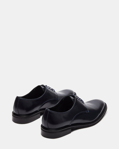 HADAR Navy Box Leather Lace-Up Oxford Dress Shoe | Men's Dress Shoes | Steve Madden