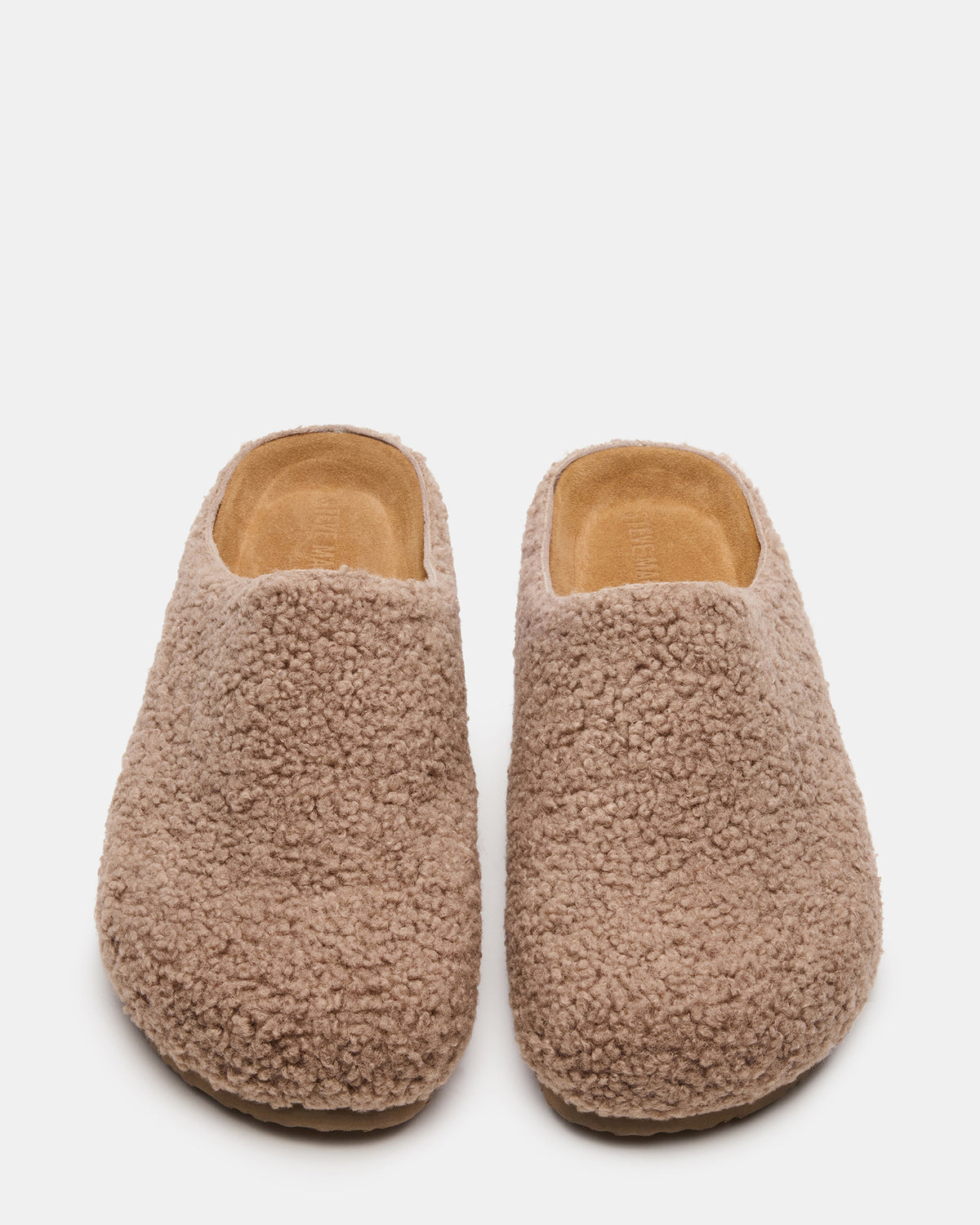 WENDELIN Taupe Faux Shearling Footbed Slip-On Men's Casual Clog | Steve Madden