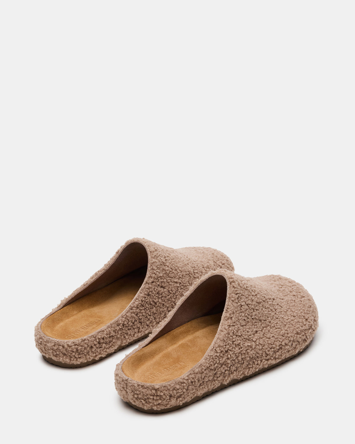 WENDELIN Taupe Faux Shearling Footbed Slip-On Men's Casual Clog | Steve Madden