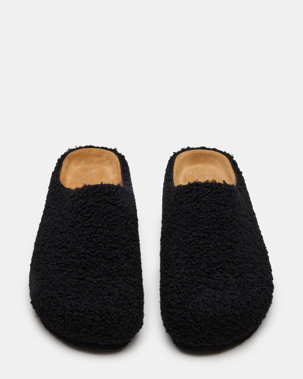 WENDELIN Black Faux Shearling Footbed Slip-On Men's Casual Clog | Steve Madden