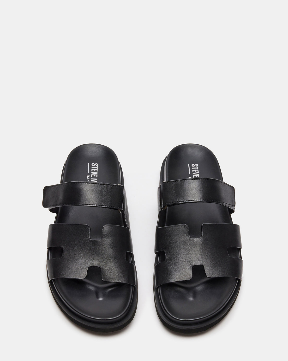 MAIVEN Black Leather Men's Fisherman Sandal | Steve Madden