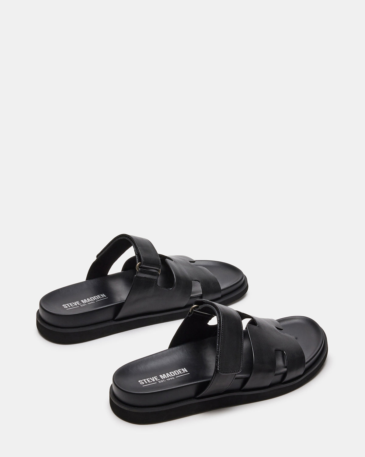 MAIVEN Black Leather Men's Fisherman Sandal | Steve Madden