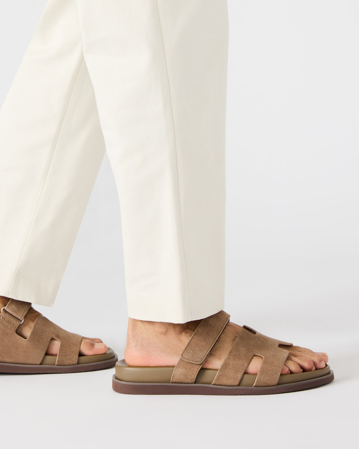 MAIVEN Taupe Suede Men's Fisherman Sandal | Steve Madden