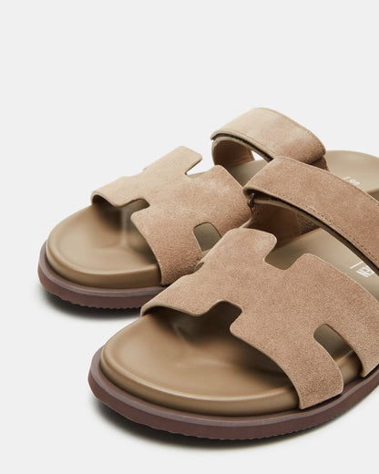 MAIVEN Taupe Suede Men's Fisherman Sandal | Steve Madden