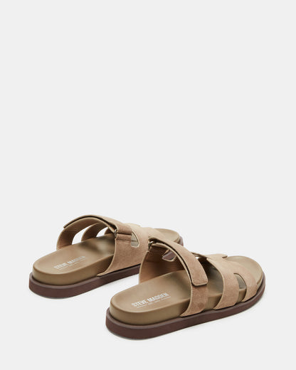 MAIVEN Taupe Suede Men's Fisherman Sandal | Steve Madden