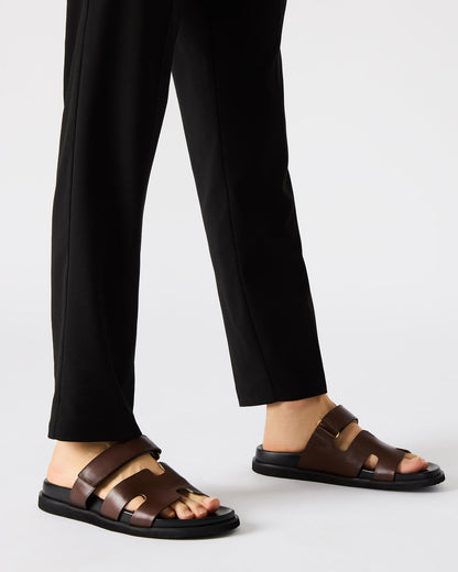 MAIVEN Brown Leather Men's Fisherman Sandal | Steve Madden