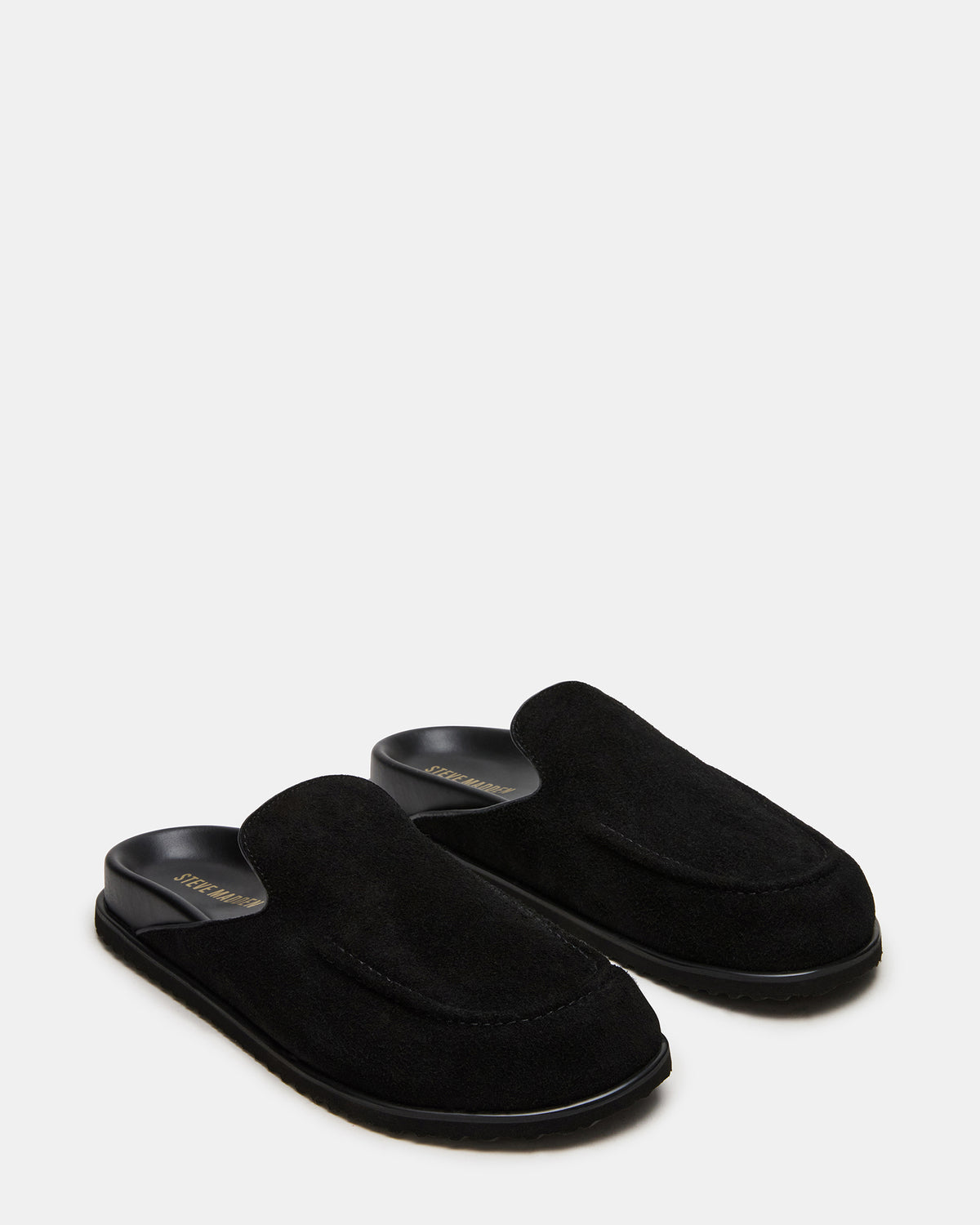 LUCIO Black Suede Slip-On Men's Casual Clog | Steve Madden