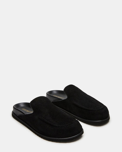 LUCIO Black Suede Slip-On Men's Casual Clog | Steve Madden