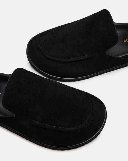 LUCIO Black Suede Slip-On Men's Casual Clog | Steve Madden