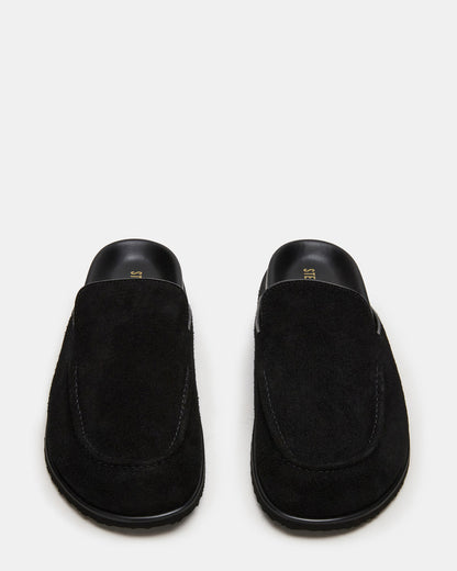 LUCIO Black Suede Slip-On Men's Casual Clog | Steve Madden