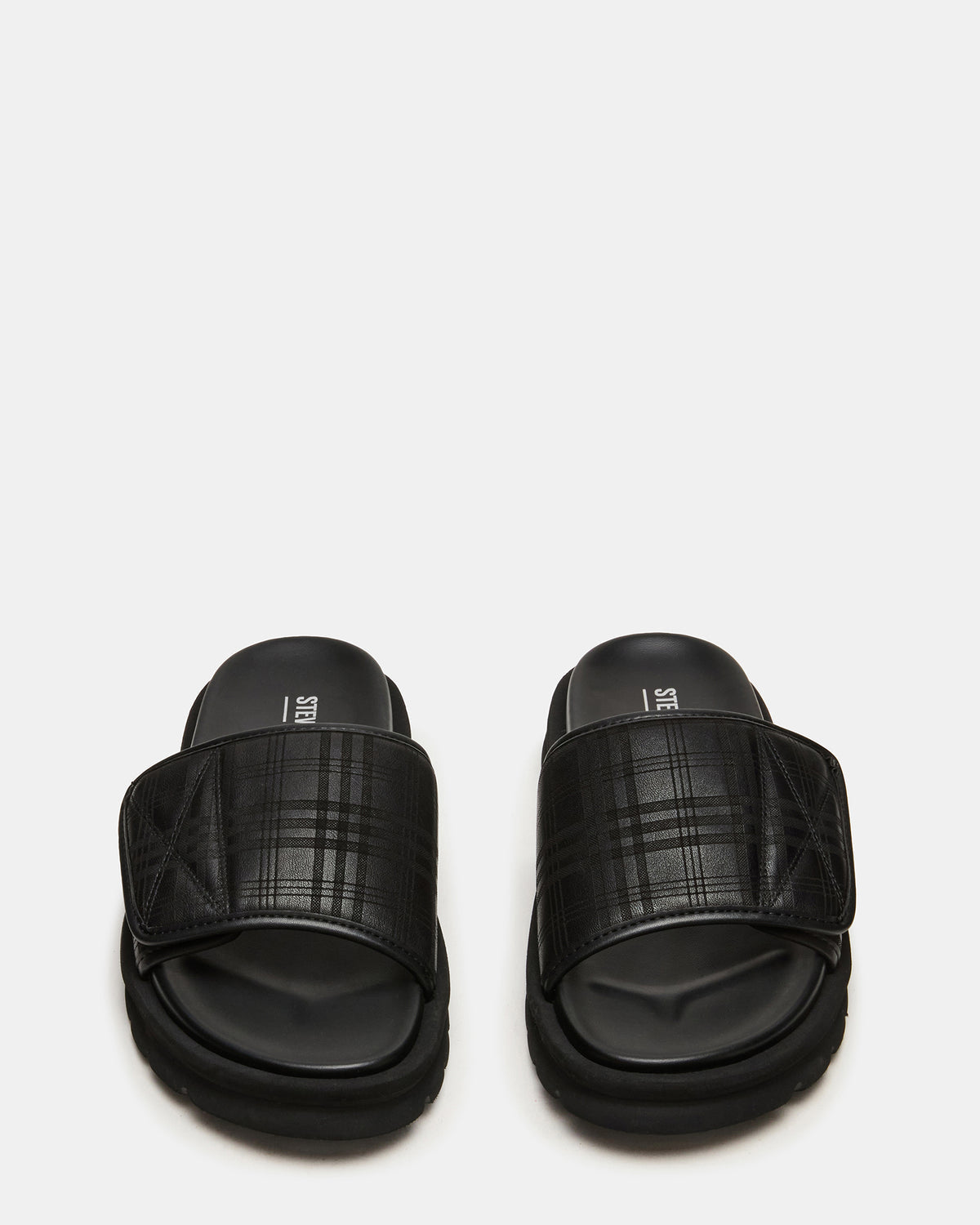 REESE Black Slide Footbed Rounded-Toe Men's Sandal | Steve Madden