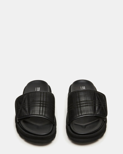 REESE Black Slide Footbed Rounded-Toe Men's Sandal | Steve Madden